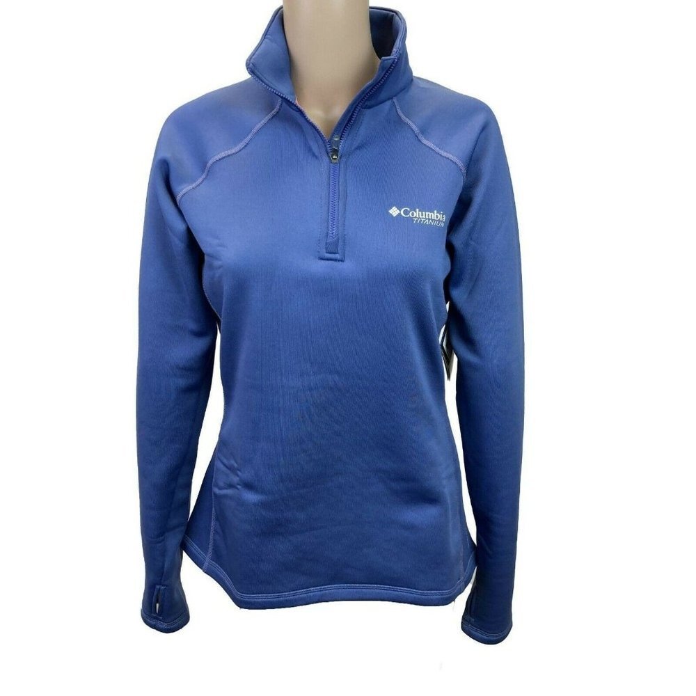 Columbia Women's Northern Ground Size Small Blue Half Zip Fleece Jacket NEW